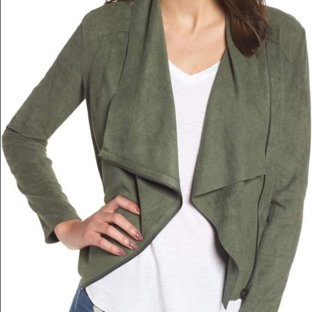 BlankNYC drape faux suede jacket (M)